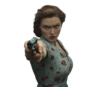 Terrified 1940S Lady Vinyl Car Decal Sticker – Waterproof & UV-Resistant 