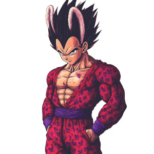 Vegeta In Bunny Pjs Vinyl Car Decal Sticker – Waterproof & UV-Resistant 8"