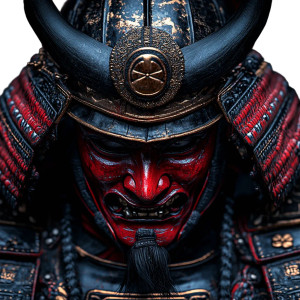 Samurai Oni Mask V19 Vinyl Car Decal Sticker – Waterproof & UV-Resistant 8"