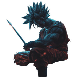 Goku With Spear Vinyl Car Decal Sticker – Waterproof & UV-Resistant 8"