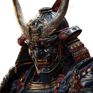 Menacing Samurai Mask Vinyl Car Decal Sticker – Waterproof & UV-Resistant 8"