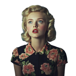 Vintage Blonde Woman V6 Vinyl Car Decal Sticker – Waterproof & UV-Resistant 8"