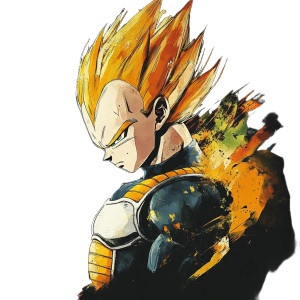 Super Saiyan Vegeta Art Vinyl Car Decal Sticker – Waterproof & UV-Resistant 8"