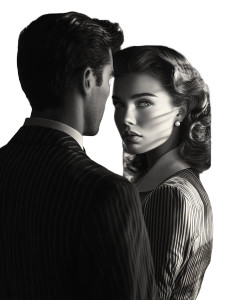 Noir Couple Portrait Vinyl Car Decal Sticker – Waterproof & UV-Resistant 8" Noir Couple Portrait Vinyl Car Decal Sticker – Waterproof & UV-Resistant 8"