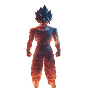 Goku Minimalist Portrait Vinyl Car Decal Sticker – Waterproof & UV-Resistant 8"