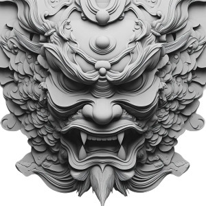 Japanese Oni Mask V15 Vinyl Car Decal Sticker – Waterproof & UV-Resistant 8"