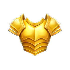 Golden Chest Armor Vinyl Car Decal Sticker – Waterproof & UV-Resistant 8"