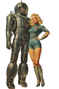 Retro Sci-Fi Romance Vinyl Car Decal Sticker – Waterproof & UV-Resistant 8"