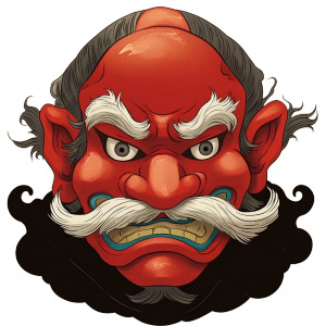 Tengu Mask Vinyl Car Decal Sticker – Waterproof & UV-Resistant 8" Tengu Mask Vinyl Car Decal Sticker – Waterproof & UV-Resistant 8"