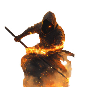 Fiery Anime Ninja Vinyl Car Decal Sticker – Waterproof & UV-Resistant 8"