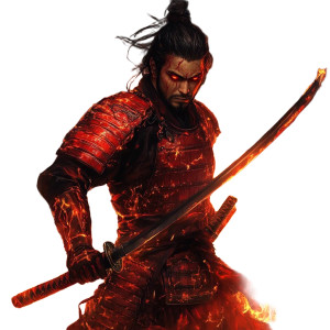 Fiery Samurai V5 Vinyl Car Decal Sticker – Waterproof & UV-Resistant 8"