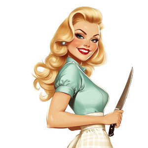 Vintage Animated Housewife Vinyl Car Decal Sticker – Waterproof & UV-Resistant 8" Vintage Animated Housewife Vinyl Car Decal Sticker – Waterproof & UV-Resistant 8"