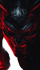 Black Oni Mask V2 Vinyl Car Decal Sticker – Waterproof & UV-Resistant 8"