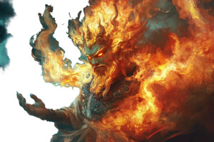 Fire God Art Vinyl Car Decal Sticker – Waterproof & UV-Resistant 8"
