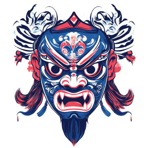 Nuo Mask Emotions Vinyl Car Decal Sticker – Waterproof & UV-Resistant 8" Nuo Mask Emotions Vinyl Car Decal Sticker – Waterproof & UV-Resistant 8"