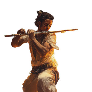 Epic Flutist Pose Vinyl Car Decal Sticker – Waterproof & UV-Resistant 8"