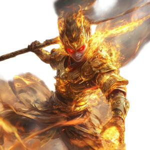 Monkey King Flames V2 Vinyl Car Decal Sticker – Waterproof & UV-Resistant 8"