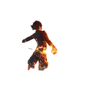 Anime Flame Swimmer Vinyl Car Decal Sticker – Waterproof & UV-Resistant 8"