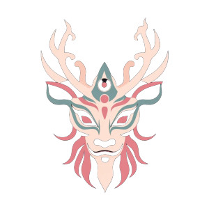 Nian Mask Silhouette Vinyl Car Decal Sticker – Waterproof & UV-Resistant 8"