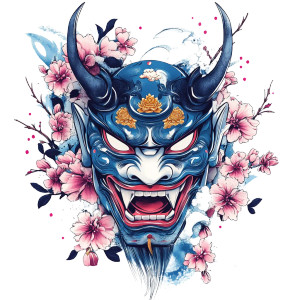 Hannya Mask V25 Vinyl Car Decal Sticker – Waterproof & UV-Resistant 8"