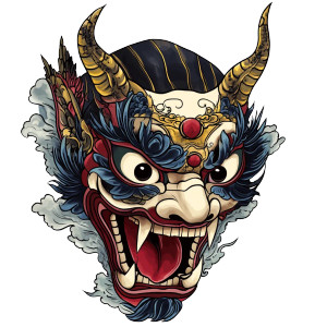 Hannya Mask Tattoo V21 Vinyl Car Decal Sticker – Waterproof & UV-Resistant 8"