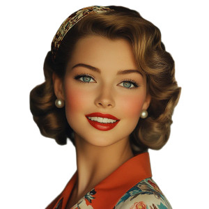 Retro Beauty Portrait Vinyl Car Decal Sticker – Waterproof & UV-Resistant 8"