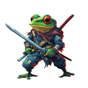 Mutant Frog Warrior Vinyl Car Decal Sticker – Waterproof & UV-Resistant 8"