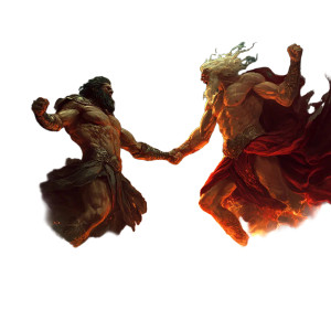 Zeus Vs Hades Vinyl Car Decal Sticker – Waterproof & UV-Resistant 8"