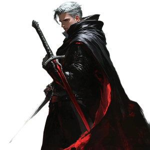 Swordsman In Cloak Vinyl Car Decal Sticker – Waterproof & UV-Resistant 8"