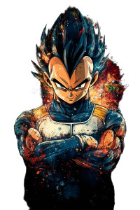 Vegeta T-Shirt Design Vinyl Car Decal Sticker – Waterproof & UV-Resistant 8"