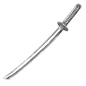 Samurai Sword Outline Vinyl Car Decal Sticker – Waterproof & UV-Resistant 8" Samurai Sword Outline Vinyl Car Decal Sticker – Waterproof & UV-Resistant 8"