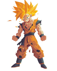 Super Saiyan Goku V34 Vinyl Car Decal Sticker – Waterproof & UV-Resistant 8"