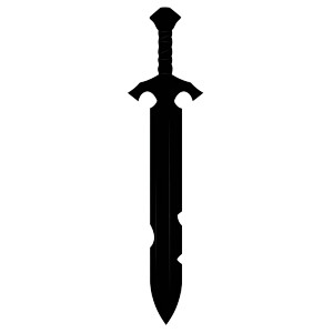 Gladiator Sword Silhouette Vinyl Car Decal Sticker – Waterproof & UV-Resistant 8"