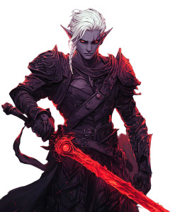 Crimson Armored Drow Vinyl Car Decal Sticker – Waterproof & UV-Resistant 8"