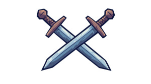 Crossed Swords V3 Vinyl Car Decal Sticker – Waterproof & UV-Resistant 8" Crossed Swords V3 Vinyl Car Decal Sticker – Waterproof & UV-Resistant 8"