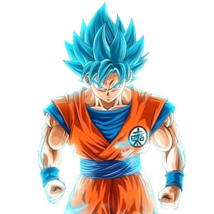 Super Saiyan Blue Goku V3 Vinyl Car Decal Sticker – Waterproof & UV-Resistant 8"