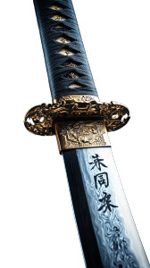 Golden Samurai Sword Vinyl Car Decal Sticker – Waterproof & UV-Resistant 8"