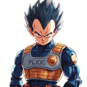 Policeman Vegeta Vinyl Car Decal Sticker – Waterproof & UV-Resistant 8" Policeman Vegeta Vinyl Car Decal Sticker – Waterproof & UV-Resistant 8"