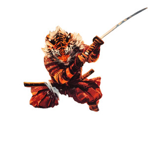 Tiger Samurai Spirit Vinyl Car Decal Sticker – Waterproof & UV-Resistant 8" Tiger Samurai Spirit Vinyl Car Decal Sticker – Waterproof & UV-Resistant 8"