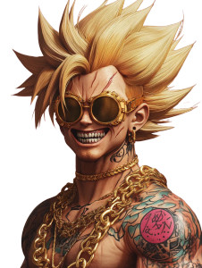 Steam Punk Goku Vinyl Car Decal Sticker – Waterproof & UV-Resistant 8"