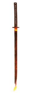 Fiery Samurai Sword Vinyl Car Decal Sticker – Waterproof & UV-Resistant 8" Fiery Samurai Sword Vinyl Car Decal Sticker – Waterproof & UV-Resistant 8"