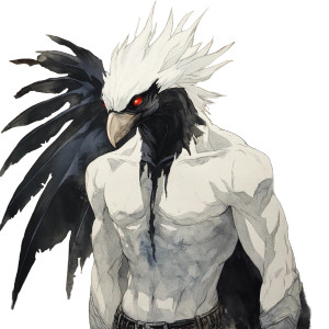 Albino Raven-Man Vinyl Car Decal Sticker – Waterproof & UV-Resistant 8"