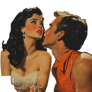 Vintage Space Flirtation Vinyl Car Decal Sticker – Waterproof & UV-Resistant 8"