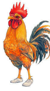 Proud Braided Rooster Vinyl Car Decal Sticker – Waterproof & UV-Resistant 8"