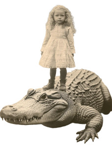 Girl On Alligator Vinyl Car Decal Sticker – Waterproof & UV-Resistant 8" Girl On Alligator Vinyl Car Decal Sticker – Waterproof & UV-Resistant 8"