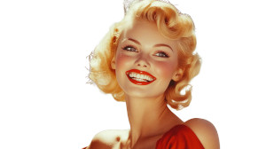 Happy Blonde Filmstar Vinyl Car Decal Sticker – Waterproof & UV-Resistant 8"