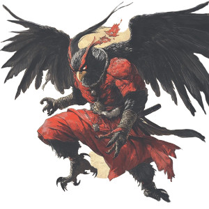 Tengu Yokai Vinyl Car Decal Sticker – Waterproof & UV-Resistant 8" Tengu Yokai Vinyl Car Decal Sticker – Waterproof & UV-Resistant 8"