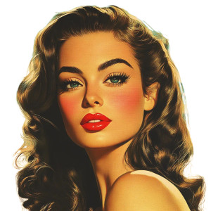 Vintage Cartoon Woman V3 Vinyl Car Decal Sticker – Waterproof & UV-Resistant 8"