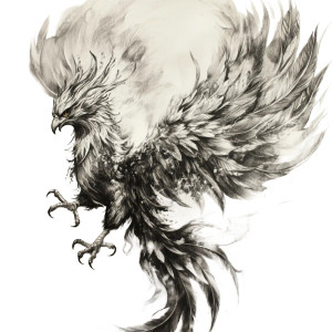 Black White Phoenix V2 Vinyl Car Decal Sticker – Waterproof & UV-Resistant 8"