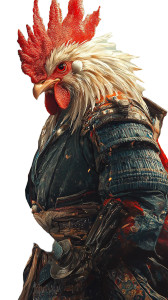 Japanese Rooster Fighter Vinyl Car Decal Sticker – Waterproof & UV-Resistant 8"